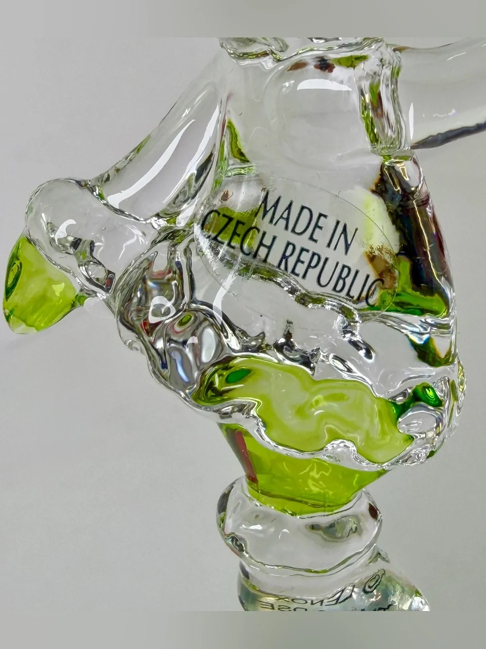 Lenox Dr. Seuss Grinch Blown Glass Crystal Christmas Ornament Horn 2004 NOS